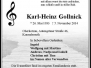 10. 11.2014 Der Gesangverein Liederkranz trauert um sein verdientes Ehrenmitglied Karl-Heinz Gollnick und erweist ihm musikalisch zur Trauerfeier die letzte Ehre